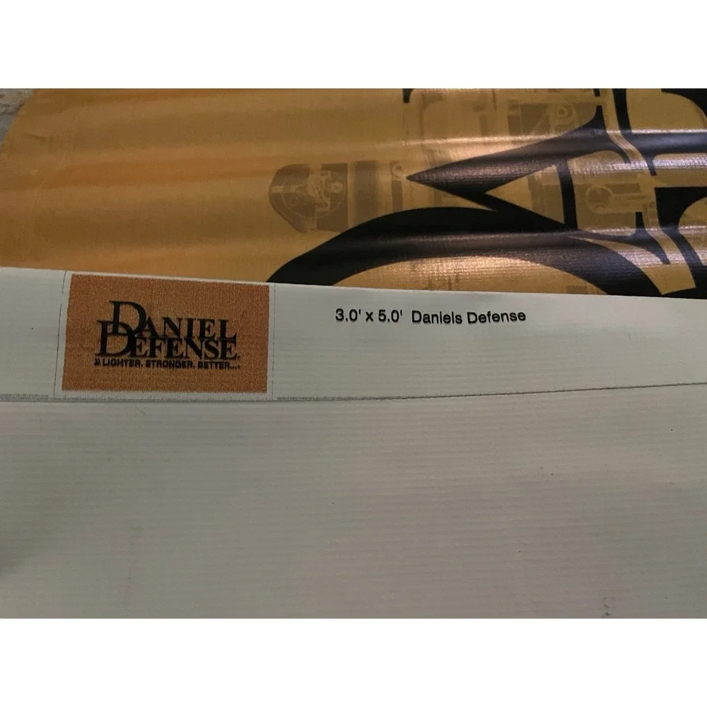 Daniel Defense 3' X 5' Vinyl Banner W Grommets MK 18 Silhouette DD Logo Yellow